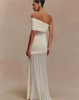 Mozision One Shoulder Mesh Sexy Maxi Dress Women Fashion Off-shoulder Strapless Sleeveless Backless Club Party Long Dress