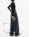 Spring Autumn Wide Leg Jeans Women High Waist Denim Trousers Women's Jeans Harajuku Vintage BF Style Loose Femme Streeetwear