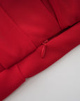 Clarabelle red draped mini dress