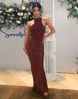JULISSA MO Satin Sexy Hollow Out Women Maxi Dress Black Sleeveless High Waist Dress Female Autumn Skinny Elegant Party Clubwear