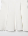 DEEABAE 2025 Summer New Women's Clothing Simple And Fashionable Short Skirt Style Hem Elastic Round Neck Top