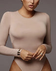 O Neck Long Sleeve Solid White Sexy Bodysuit Women Black Autumn Winter Body Top Gray Casual Lady Streetwear Bodysuits