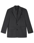 Fashion Women Suit Jacket Black Gary Spring Autumn Outer Wear New Casual Lady Office Blazer Wide Shoulder Notched Collar Female