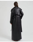 Delphine Extra Long Leather Trench Coat