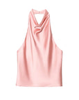 MUJER 2025 Halter Tops for Women Black Satin Backless Top Female Pink Summer Beach Top Woman off Shoulder Camisole Top Women