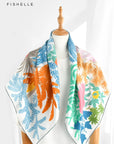 Fresh colorful tropical forest printed natural silk twill women scarf real silk scarves ladies spring autumn shawl luxury gifts