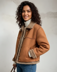 Dalia Buttoned Sheepskin Jacket