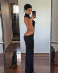 Cryptographic Sexy Backless Bandage Butterfly Detail Long Dress Club Party Summer Sleeveless Maxi Dresse Elegant Outfits Robe