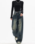 Spring Autumn Wide Leg Jeans Women High Waist Denim Trousers Women's Jeans Harajuku Vintage BF Style Loose Femme Streeetwear
