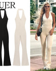MUJER 2025 Long Jumpsuit Woman Flared Fitness Jumpsuits for Women Black Summer Woman Jumpsuit Sexy Sleeveless Backless Overalls