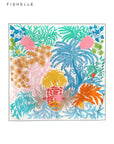 Fresh colorful tropical forest printed natural silk twill women scarf real silk scarves ladies spring autumn shawl luxury gifts