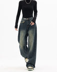 Spring Autumn Wide Leg Jeans Women High Waist Denim Trousers Women's Jeans Harajuku Vintage BF Style Loose Femme Streeetwear
