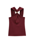 TRZA Women's Fashion Knit Halterneck Tank Top Gold Appliques Wide Straps Camisole Female Topwear