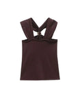 TRZA Women's Fashion Knit Halterneck Tank Top Gold Appliques Wide Straps Camisole Female Topwear