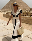 MELISSA™ - ELEGANTE MIDIJURK IN PATCHWORK MET VOLANTS EN HOGE TAILLE