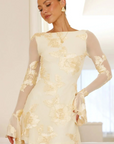 Lady Mini Dress with Floral Embroidery