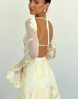 Lady Mini Dress with Floral Embroidery
