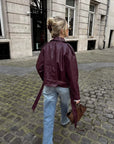 Pat Faux Leather Aviator Jacket