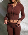 Zip-Up Knit Hoodie and Jogger Set