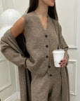 Relaxed Fit Knit Three-Piece Lounge Set
