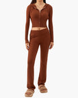 Zip-Up Knit Hoodie and Jogger Set