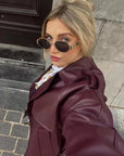 Pat Faux Leather Aviator Jacket