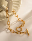 18K Gold-Plated Stainless Steel Toggle Chain Bracelet