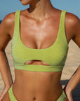 Light Green Cut Out Bikini Top