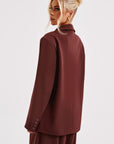 Jenna Oversized Suit Jacket - Brown