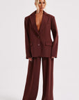 Jenna Oversized Suit Jacket - Brown