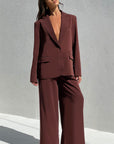 Jenna Oversized Suit Jacket - Brown