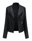 Flip Col Leather Jacket