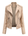 Flip Col Leather Jacket