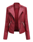 Flip Col Leather Jacket