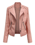 Flip Col Leather Jacket