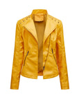 Flip Col Leather Jacket