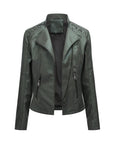 Flip Col Leather Jacket