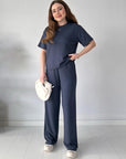 Julia - Casual Round Neck Top And Drawstring Pant