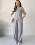 Julia - Casual Round Neck Top And Drawstring Pant