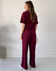 Julia - Casual Round Neck Top And Drawstring Pant