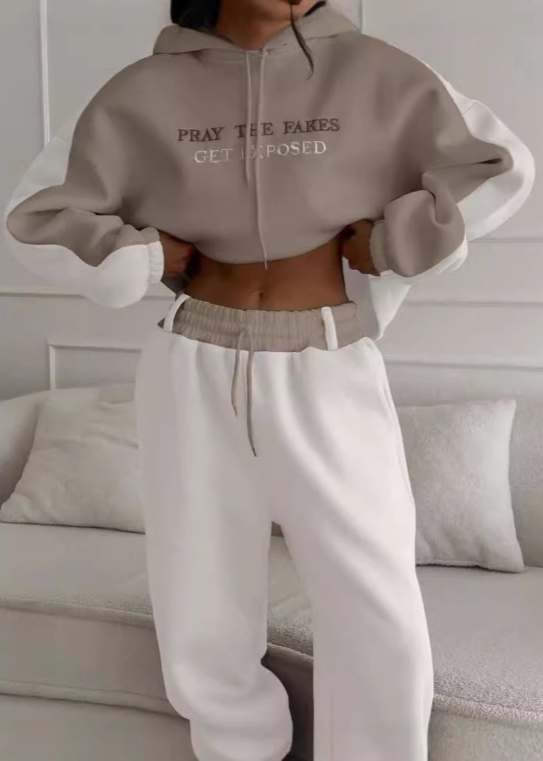 Zip-Up Knit Hoodie and Jogger Set