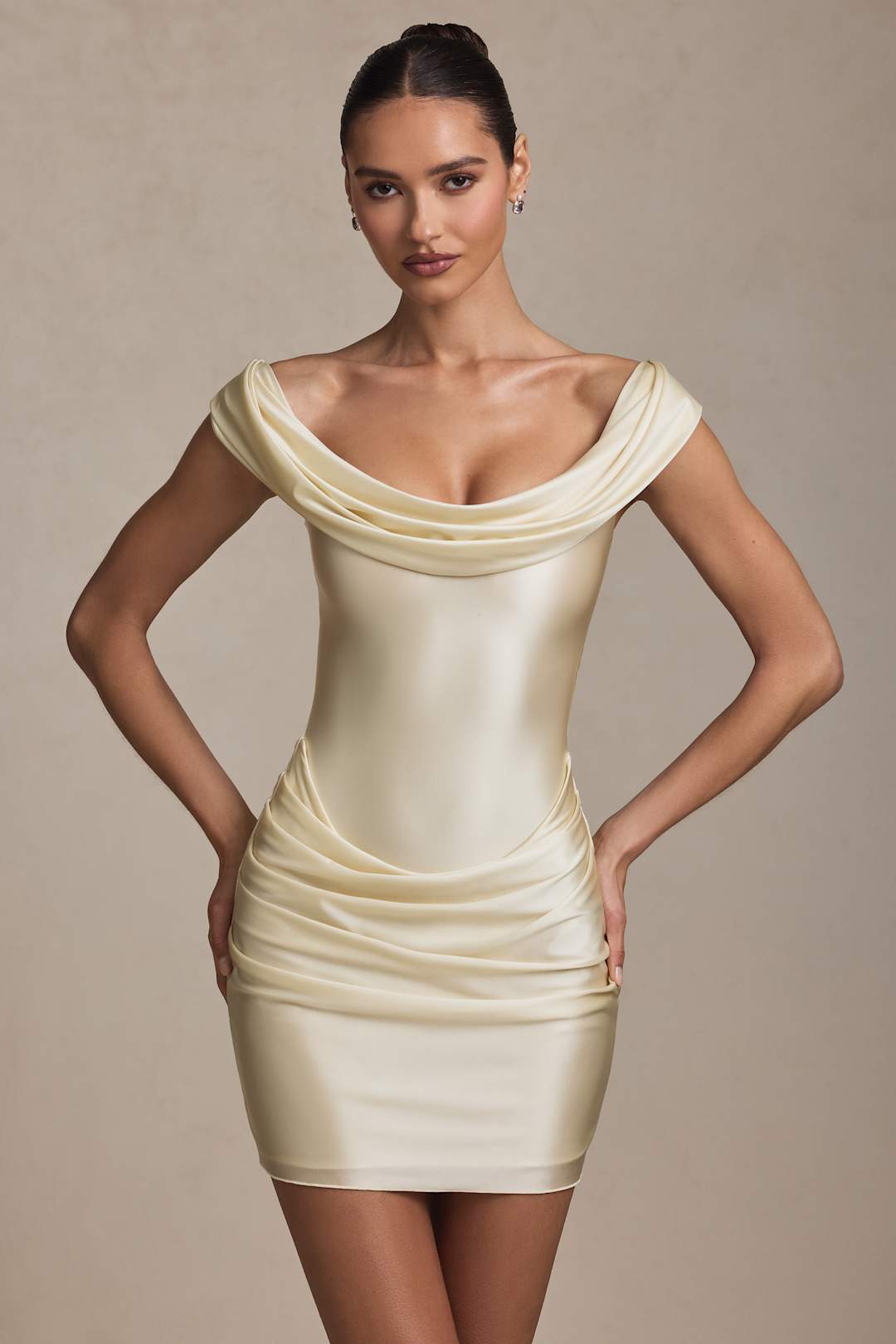 Melissa Off-Shoulder Draped Mini Dress