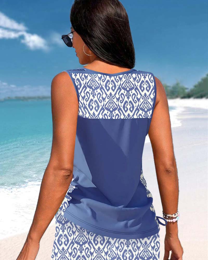 Lavia| Tankini Featuring Geometric Print