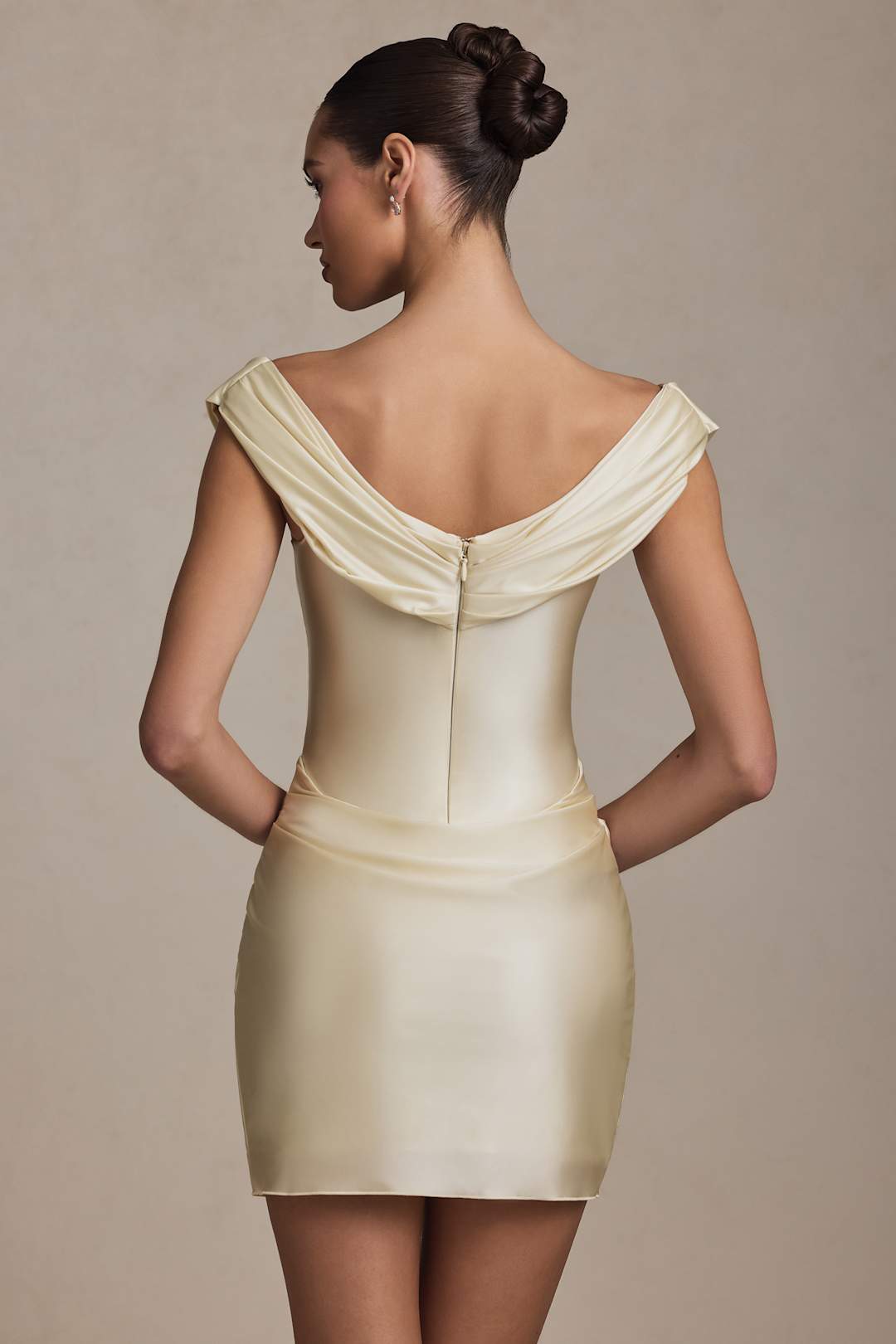 Melissa Off-Shoulder Draped Mini Dress