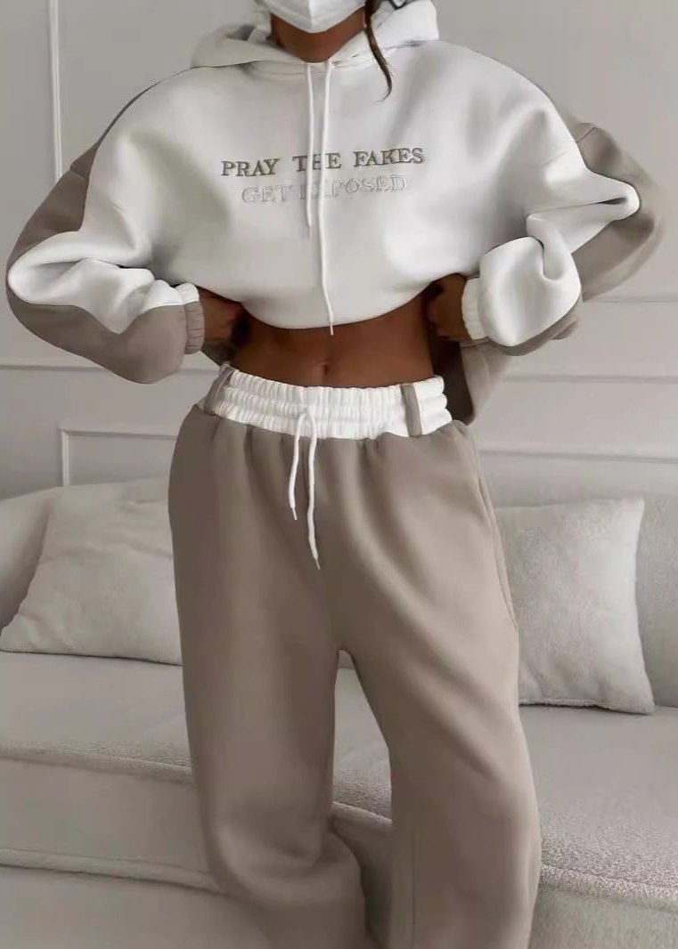 Zip-Up Knit Hoodie and Jogger Set