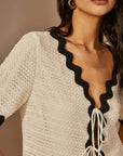 Contrast Trim V-Neck Shorts Set