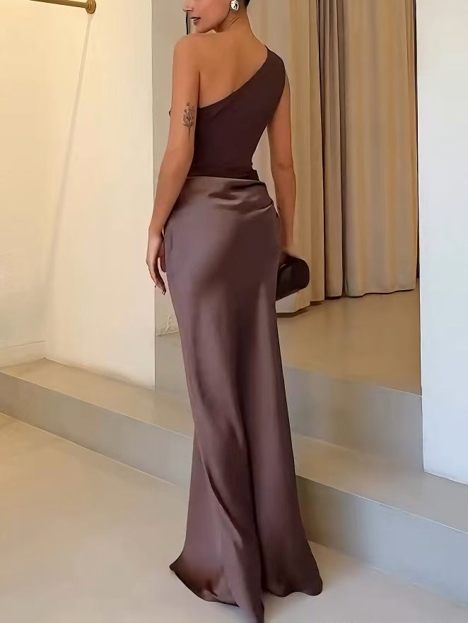 Sandra Elegant One Shoulder Party Maxi Dress