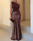 Sandra Elegant One Shoulder Party Maxi Dress