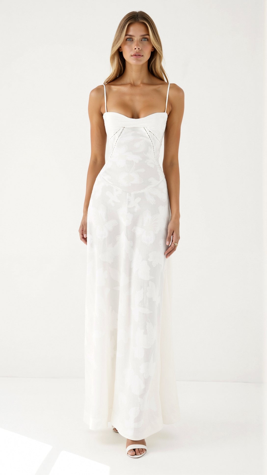 Chic Long Dress with Lace-Up Back Detail
