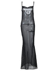 Fafa Polka Dot Backless Sleeveless Maxi Dress